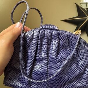Judith Leiber Purple Lizard Clutch 1980’s